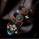 Ethnic Style Creative Jewelry Tassel Necklace Female Wooden Pendant Item Re