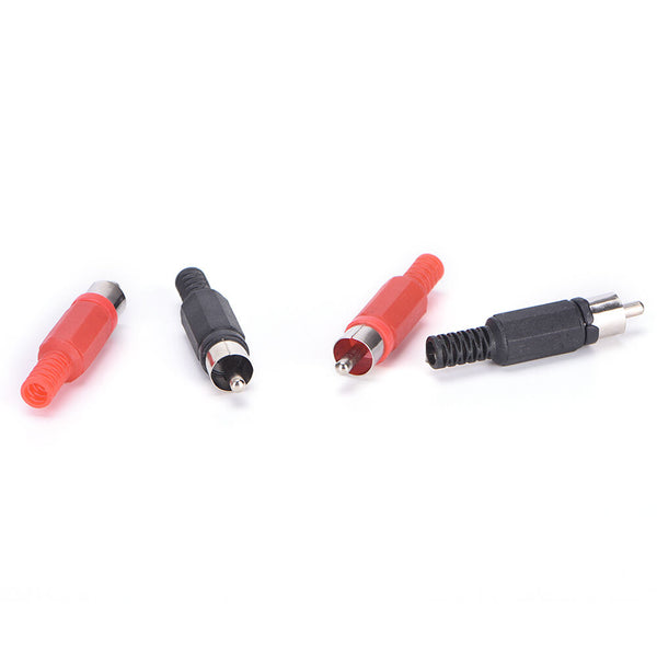 20 Pcs Black & Red Solder RCA Male Plug Audio Video Adapter Connector FE FT