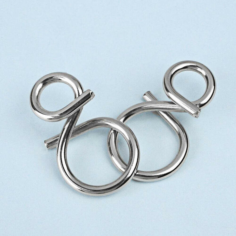 8pcs/Set Metal Puzzle Wire IQ Mind Brain Kids Adults Stress Reliever Toys