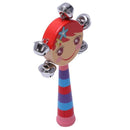 1pc Baby Kids Rainbow Wooden Handle Bell Jingle Stick Shaker Rattle Toys S5A1