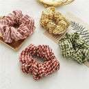 6Pieces Daisy Hair Scrunchies Cotton Flower  Hair Scrunchies Plaid Elastic Hair