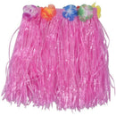 Set Pink Children Hawaiian Grass Skirt Hula Luau Party N8Q1