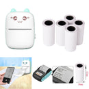 200dpi Mini Pocket Thermal Printer 57mm Wireless BT Printer 6 Roll Thermal Paper