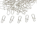 100pcs Fishing Lock Snap Hook Lure Connector Swivels Solid Ring Clips - 15mm
