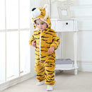 Tiger Shaped Flannel Rompers Baby Kids Long Sleeve Hoodies Jumpsuit (6-12M) A