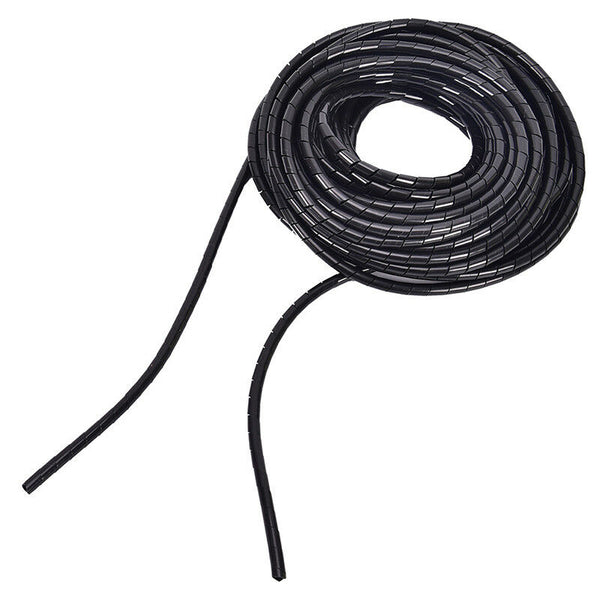 6mm Outside Dia 17M PE Polyethylene Spiral Cable Wire Wrap Tube Black B Bj