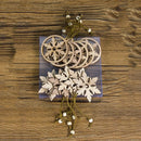 1 Set Happy New Year Wooden Angel Snowflake Christmas Pendants Craft Christ