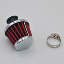 1x Red Mini Air Intake Crankcase Breather Filter Valve Cover Vent 12mm
