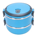 2-Layer Stainless Steel Portable Insulated Thermal Lunch Box Bento Food Con
