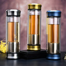 300Ml Glass Water Bottle with Loose Leaf Tea Strainer Tea Infuser Double WalF7Y7