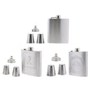 Hip Flask Stainless Steel Pocket Whiskey Engrave Funnel Drink Cup Spirit Set
