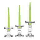 Clear Glass Candle Holders Set Of 3 for Pillar Taper and Tealight Candles,