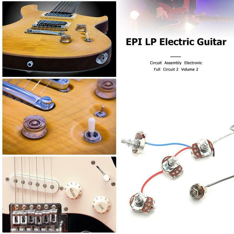 1Set Wiring Harness 2v2t Jack 500k Pots for Replacement LP Electric Guitar