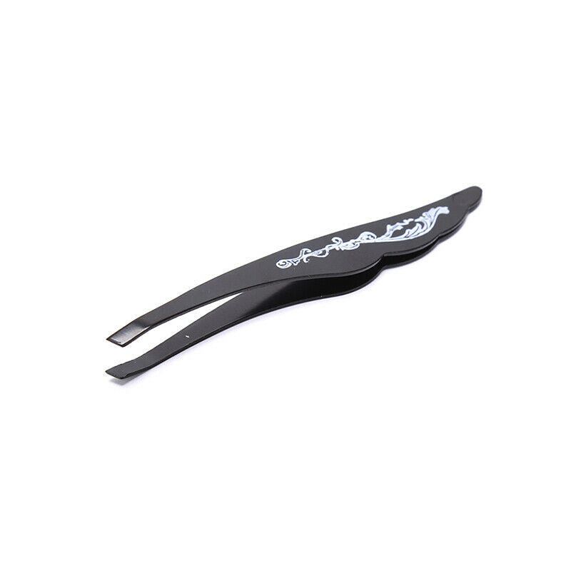 Black Eyebrow Tweezers Stainless Steel Removal Eyebrow Eyelash Makeup ToolsB Hn