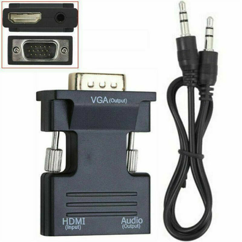 1*HDMI Female to VGA Male Converter w/ Audio Adapter Support 1080P Signal Output