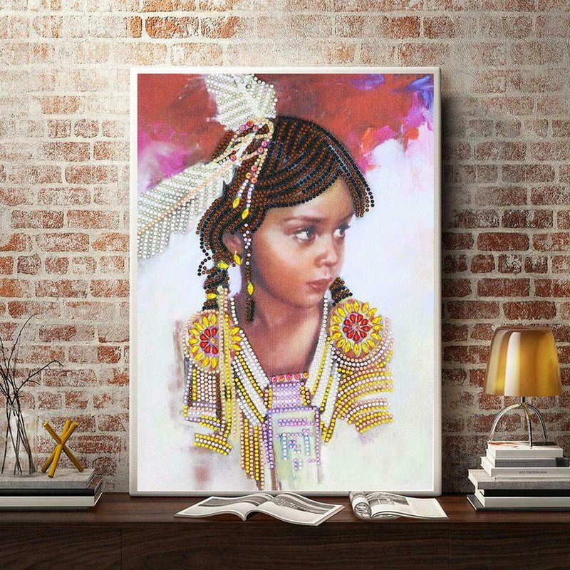 5D DIY Special Shaped Diamond Painting Girl Cross Stitch Mosaic Craft Kit