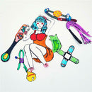 Metal Cutting Dies Stencil for DIY Scrapbooking Photo Album Struggling Girl