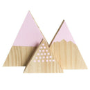 3Pcs/Set Handmade Decoration Nordic Top Woodland Wood Mountain Decorative K
