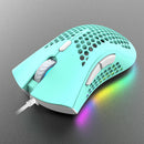 Q8 RGB LED USB Wired Hollowed Mouse 7200dpi 7 Buttons Gaming Mice (Blue)