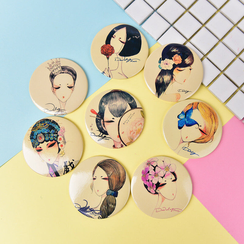 Mini Queen Series Mirrors Portable Makeup Mirror Small Pockets One Sided zhTOCA