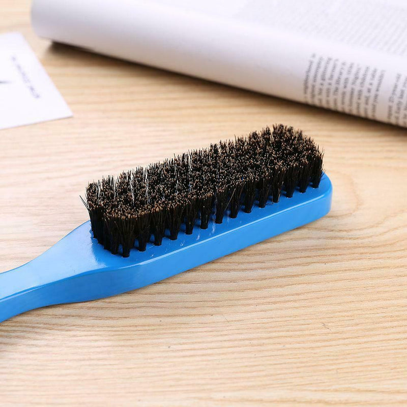Wood Handle Hair Brush Hard Boar Bristle Hairdressing Beard Comb (Blue) A