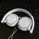 Wired Computer Headset Stereo Heavy Bass Earphones Over Ear White with Mic