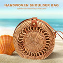 Hand Woven Bag Round Bag Buckle Rattan Straw Bags Satchel Wind Bohemia Beac