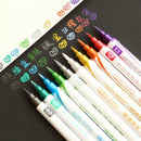 10Pcs DIY Paint Pens Art Metal Marker Double-Sided Highlighter Pens Marker