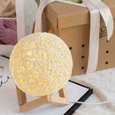 Rattan Ball LED Desk Lamp Bedside Night Light USB Charging Home Decoration