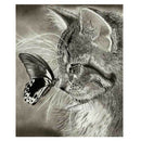 5D DIY Diamond Animals Cat and Butterfly Embroidery Cross Stitch Cross Stit