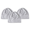 3 Pieces Unisex Cotton Night Cap Sleeping Head Hat Plain Beanie Chemo Hair Wear