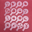 16Pcs/Set Cake Cupcake Stencil DIY Coffee Cappuccino Mold Variety Decoration Hn