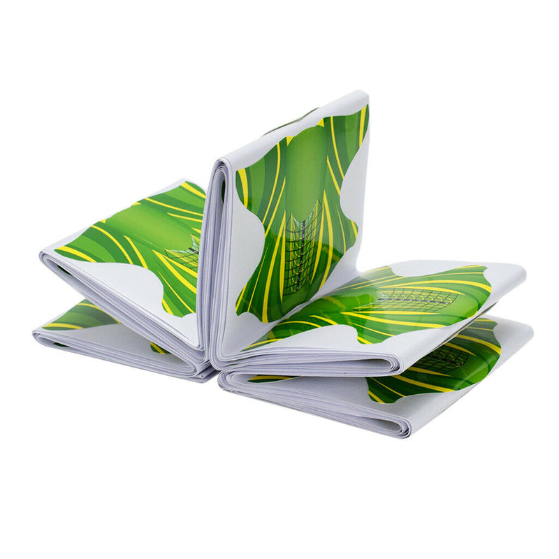 100 Pcs Nail Forms French Design Extension DIY Guide Tool Nail Art Tips Set