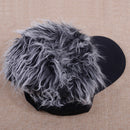 GRAY&BLACK Toupee Wig Hairpiece Baseball Hat Sun Visor Cap Adjustable Hook Loop