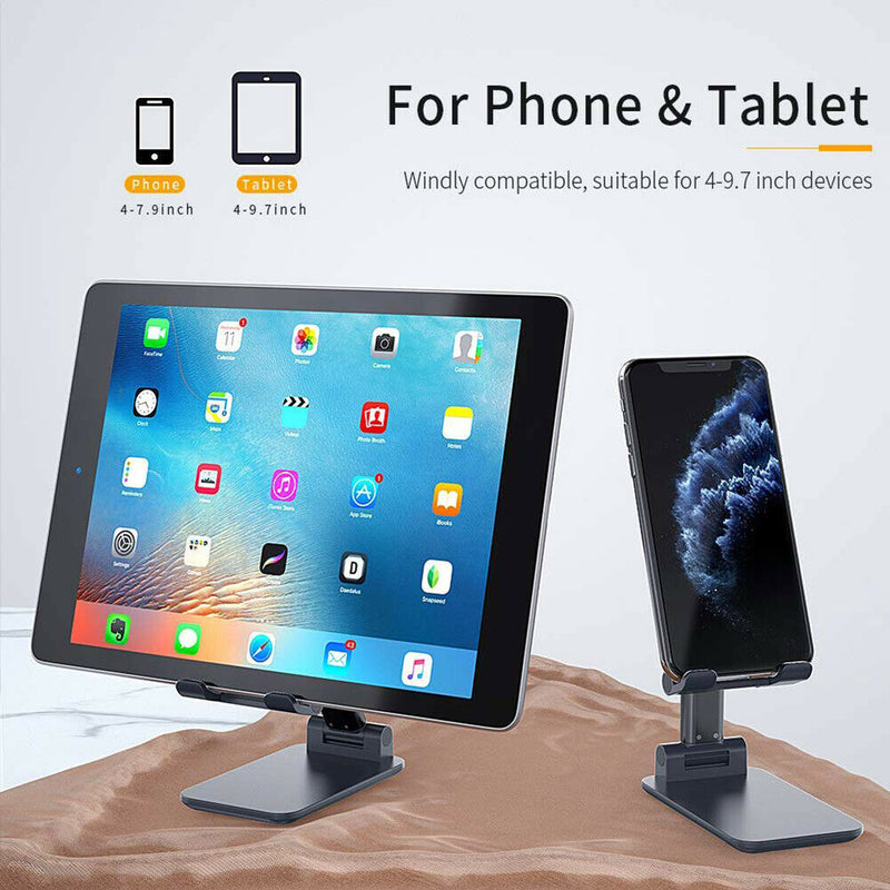 Folding Cell Phone Stand Height Adjustable Aluminum Alloy Desk Table Holder