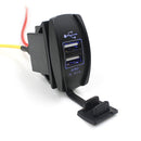 12V 24V Car Auto Boat Accessory Dual USB Charger Power Adapter LED Outlet Tide