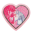 Heart Reversible Sequin Sew On Patches for DIY Clothes Patch Applique JR