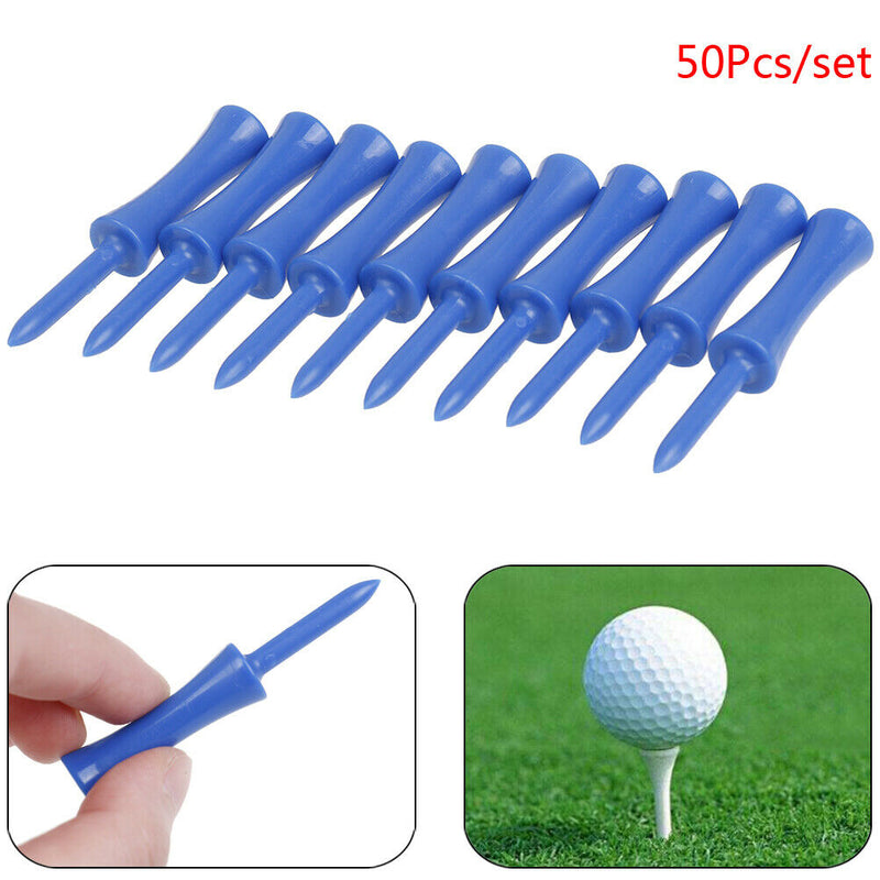 50Pcs/set Plastic Step Down Golf Tees Height Control Blue 2.68 inch~