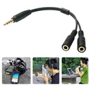 3.5mm Stereo Audio Male to 2 Female Headphone Mic Y Splitter Cable Adapter