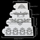 4PCS/Set Stencil Flower Fondant Cake Stencil Cookie Cake Stencil Decor Tool- OZ