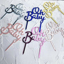 Oh Baby Pattern Happy Birthday Acrylic Cake Topper Babyshower Cupcake Topper ~ï¼ˆ