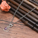 Fashion Love Heart Moon Pendant Choker OT Buckle Neckalce Jewelry Accessorie Kw