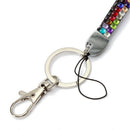 Rainbow Strap Lanyard Bling Rhinestone Crystal Custom for ID Badge Key Ring