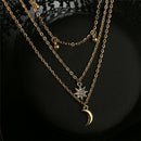 Boho Multilayer Star Moon Chain Choker Pendant Necklace Bib Statement Jewelry FT