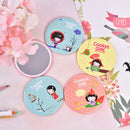 1 Pcs Cute Mirror Personality Fashion Portable Round Mirror Mini Makeup Mirror