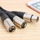 3 Pin XLR Female to Dual Male Audio Extension Cable Y Splitter Cord for Recorder