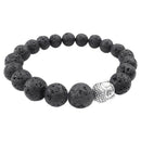Jewelry Men's Women's Bracelet Tibetan Buddhist Beads Prayer Lava Alloy Bla