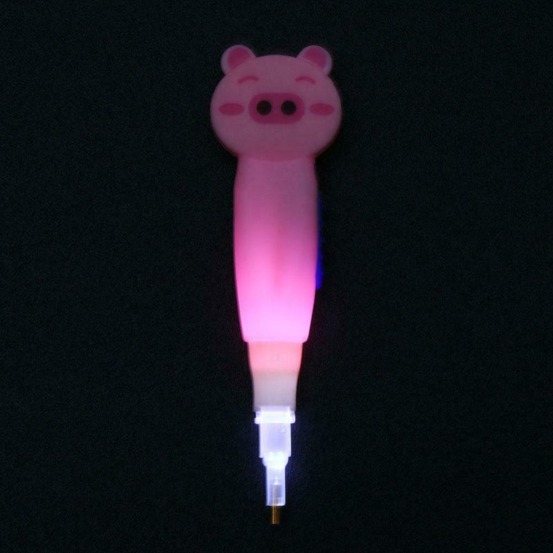 5D DIY Diamond Painting Cross Stitch 1 Head Point Drill Pen with Light(Pig) A