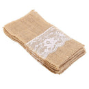 Natural Burlap Utensil Holders,Laoban Napkin Holders Knifes Forks Cutlery P
