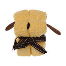 Mini Yellow Dog Shaped Soft Cotton Cartoon Face Towel X3M3